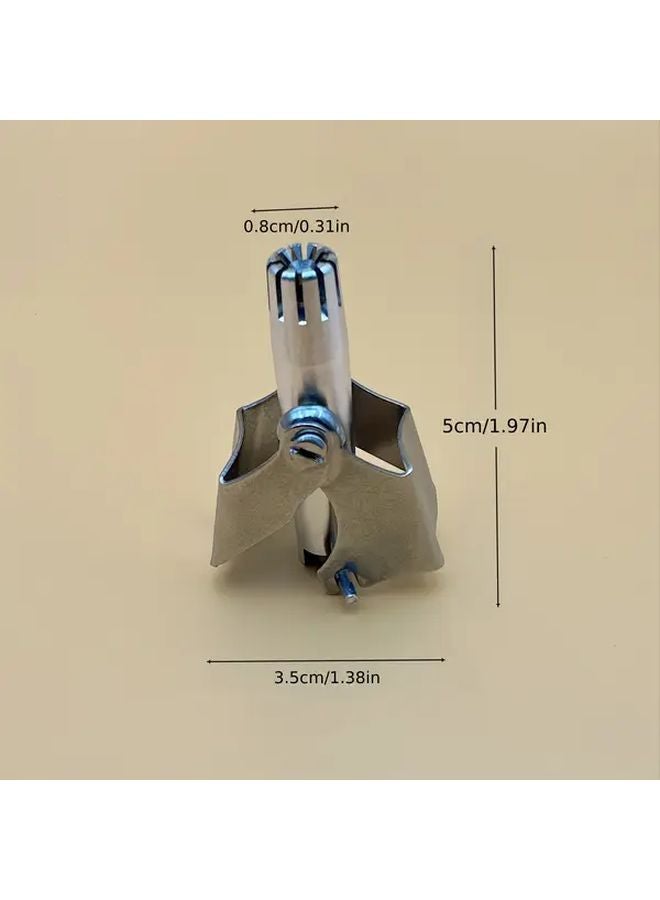 Silvery Stainless Steel Manual Nose Hair Trimmer Washable Round Head Cutter For Men And Women - Image 4